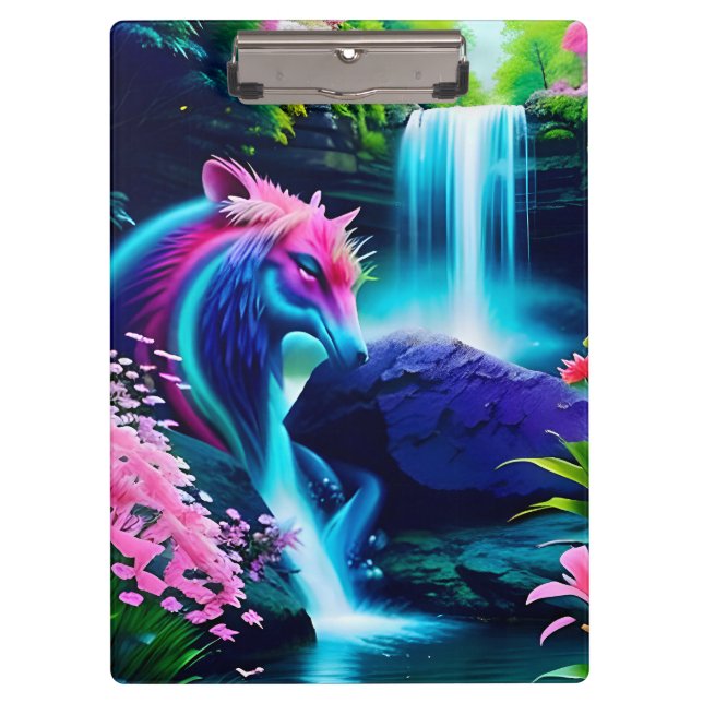 Magische Landschaft Wasserfall und Blume Zwei Klemmbrett (Vorderseite)