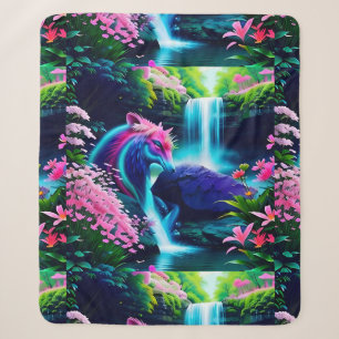 Magische Landschaft Wasserfall und Blume Zwei Sherpadecke