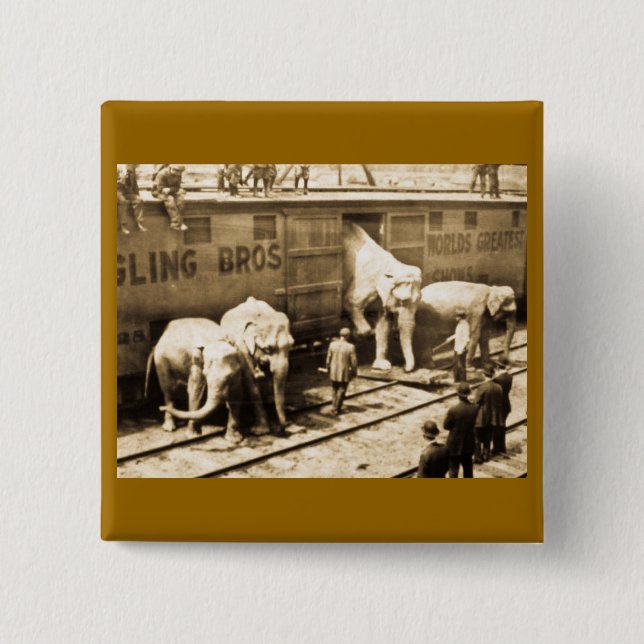 Magische Laternen-Dia Ringling Bros Elefant-Zug Button (Vorderseite)
