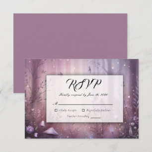 Magische Lavendel-Feenlichter Hochzeit RSVP Karte