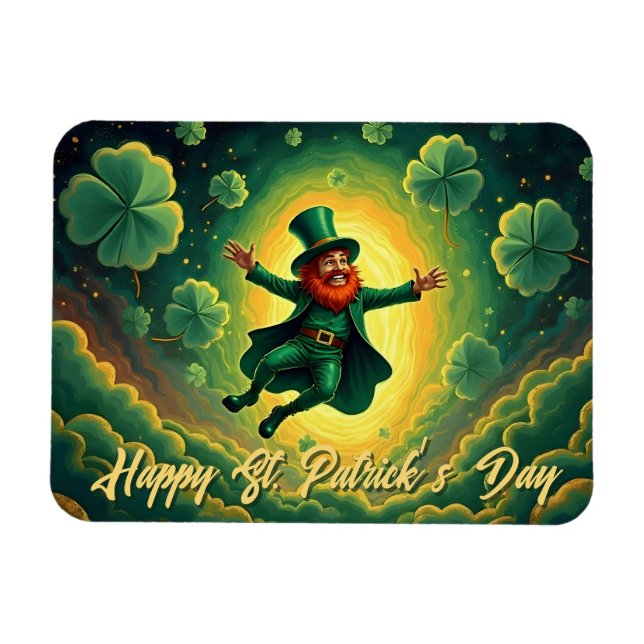 Magische Leprechaun St. Patrick’s Day Kunst Magnet (Horizontal)