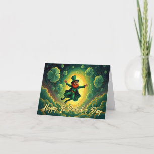 Magische Leprechaun St. Patrick's Day Kunst Dankeskarte