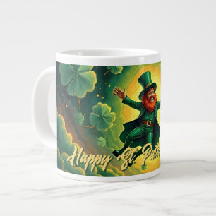 Magische Leprechaun St. Patrick's Day Kunst Jumbo-Tasse