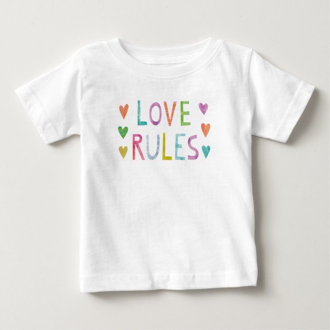 Magische Liebe Regeln mit Herz Baby T-shirt (Vorderseite)