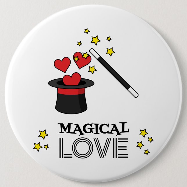 Magische Liebe - Schwarz Button (Vorderseite)