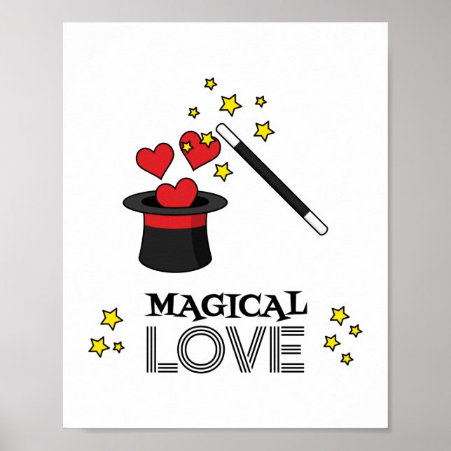 Magische Liebe - Schwarz Poster (Vorne)