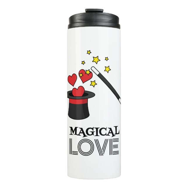 Magische Liebe - Schwarz Thermosbecher (Vorderseite)