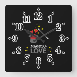 Magische Liebe - Weiß Quadratische Wanduhr