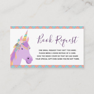 Magische Lila Unicorn Kinderdusche Buchanfrage Begleitkarte