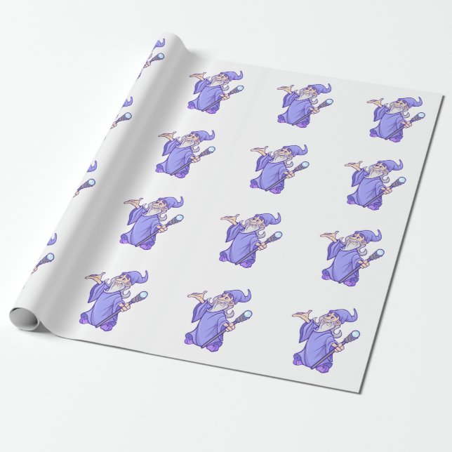 Magische lila Zauberkünstler Geschenkpapier (Ungerollt)