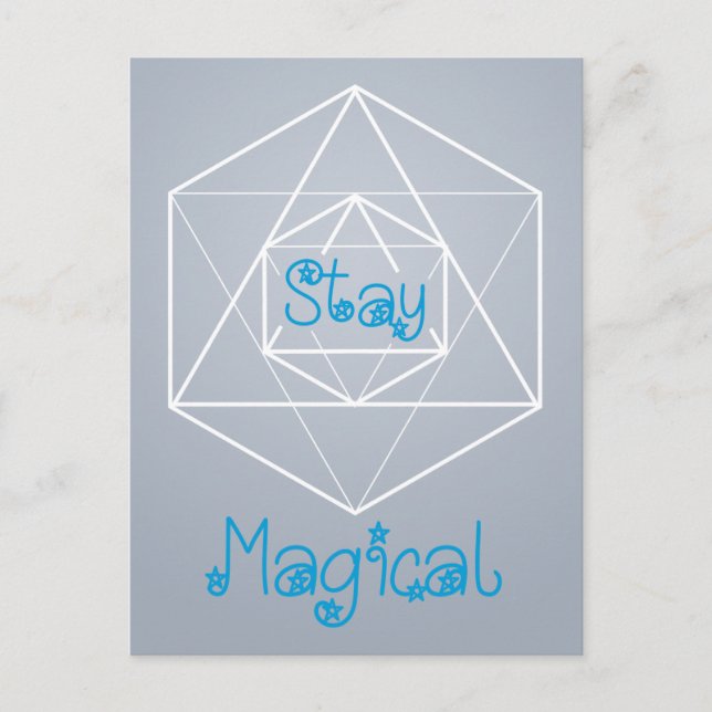 "Magische Magie Bleibe" Heilige Geometrie Postkarte (Vorderseite)