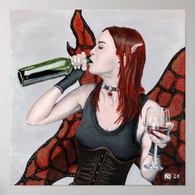 Magische Märchen Trinken Wine Fantasy Mauer Kunstv Poster (Vorne)
