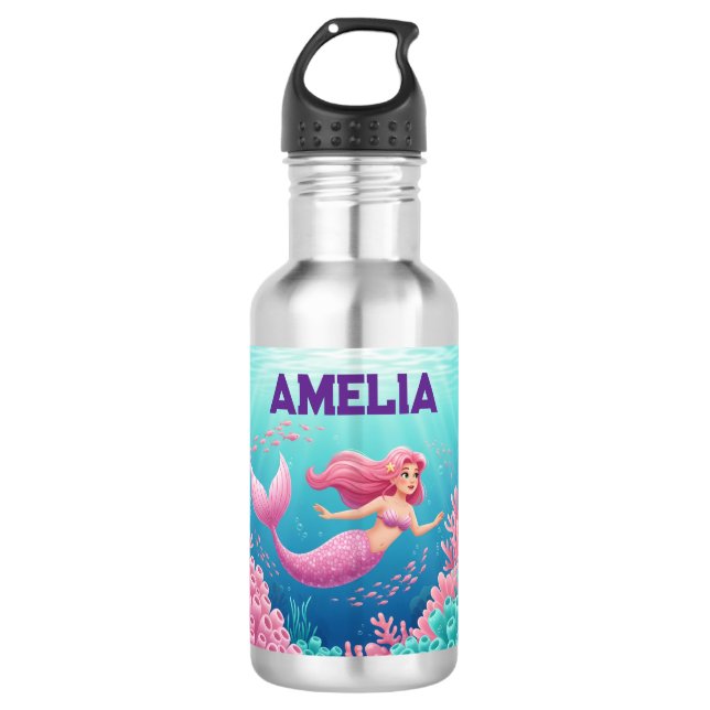 Magische Meerjungflasche Edelstahlflasche (Vorderseite)