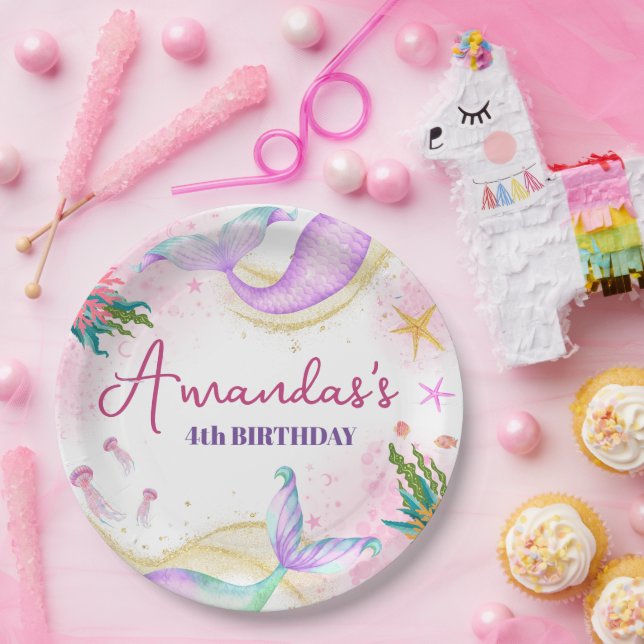 Magische Meerjungfrau Geburtstag unter dem Meer Pappteller (Party)