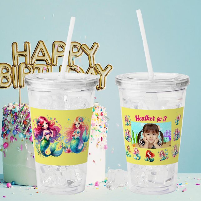 Magische Meerjungfrau unter dem Kindergeburtstag Acryltrinkbecher (Von Creator hochgeladen)
