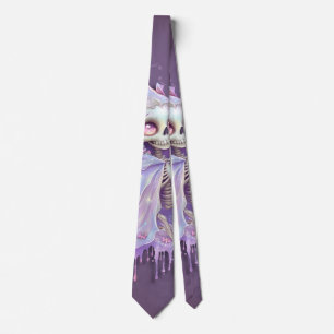Magische Melodien des niedlichen lila Skeletts. Krawatte