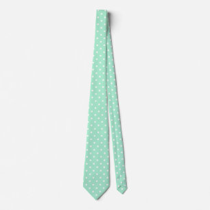Magische Minze und weißes Polka Dot Muster Krawatte