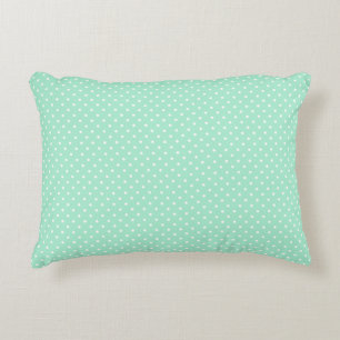 Magische Minze und weißes Polka Dot Muster Zierkissen