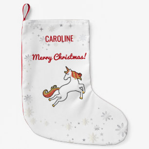 Magische Moderne Einhornschneeflocken Persönliche  Kleiner Weihnachtsstrumpf