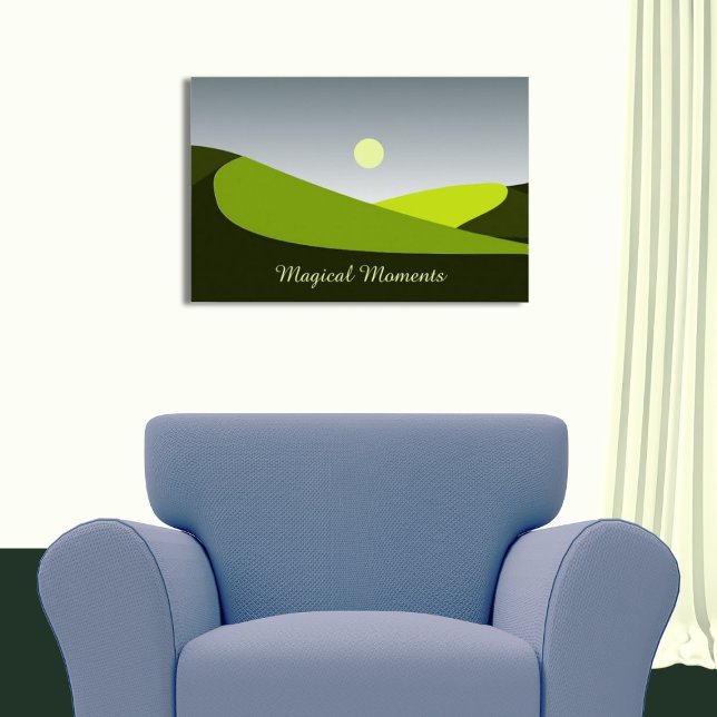 Magische Momente, grüne Hügel Landschaft Poster (Magical Moments, Green Rolling Hills Landscape Poster)