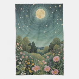 Magische Moonlit-Wiese Geschirrtuch