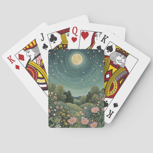 Magische Moonlit-Wiese Spielkarten (Rückseite)