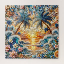 Magische Mosaik tropischer Ozean Sonnenuntergang