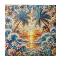 Magische Mosaik tropischer Ozean Sonnenuntergang