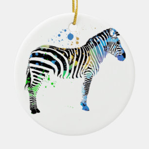 Magische multi farbige Zebra-Sprühfarbeart Keramikornament