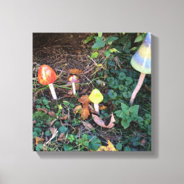 Magische Mushroom Garden Fotografisch Canvas Print Leinwanddruck