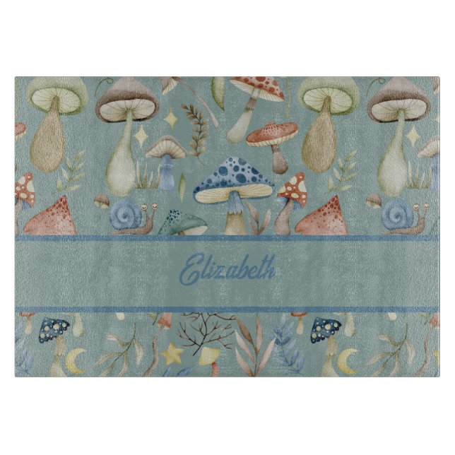 Magische Mushroom Mystical Hygge Personalisiert Schneidebrett (Vorderseite)