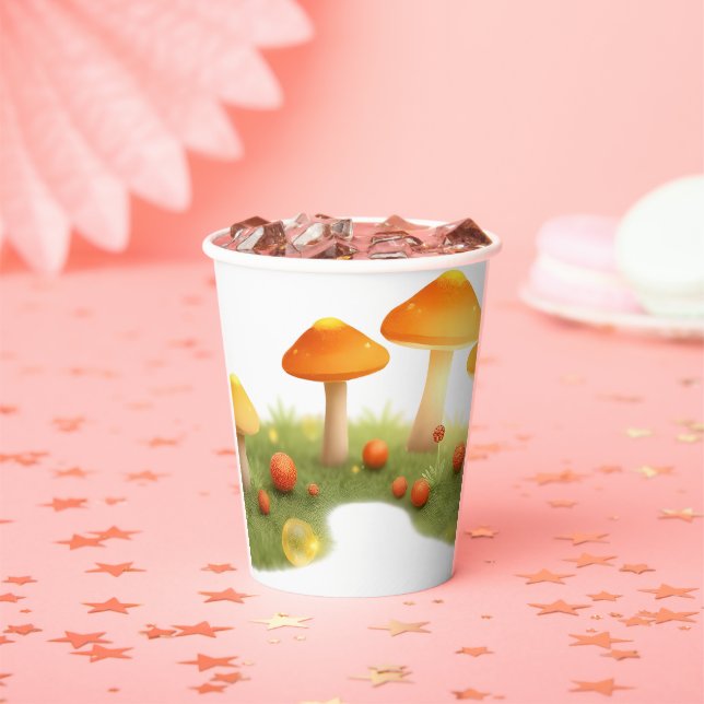 Magische Mushroom Woodland Boho Kinderdusche Pappbecher (Insitu)