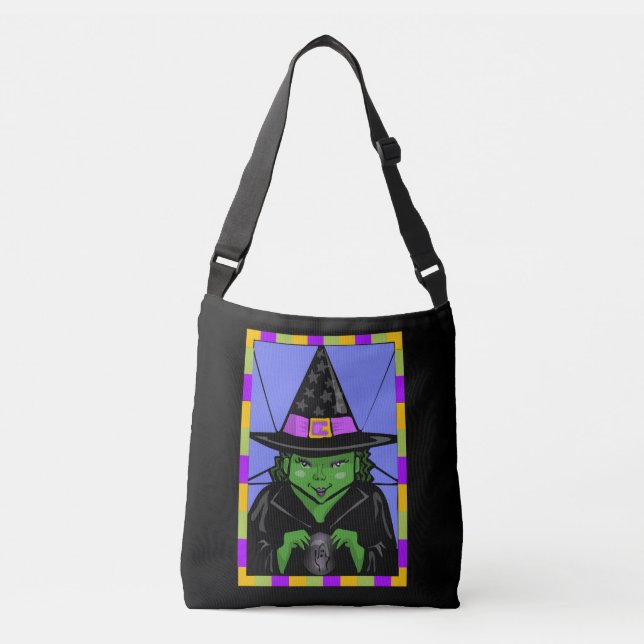 Magische Mystische Halloween-Tasche Tragetaschen Mit Langen Trägern (Vorderseite)