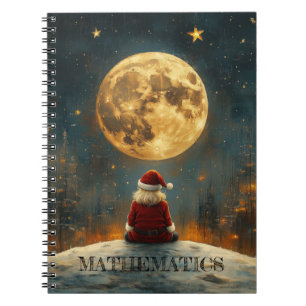 Magische Nacht mit Vollmond und Weihnachtsmann Notizblock