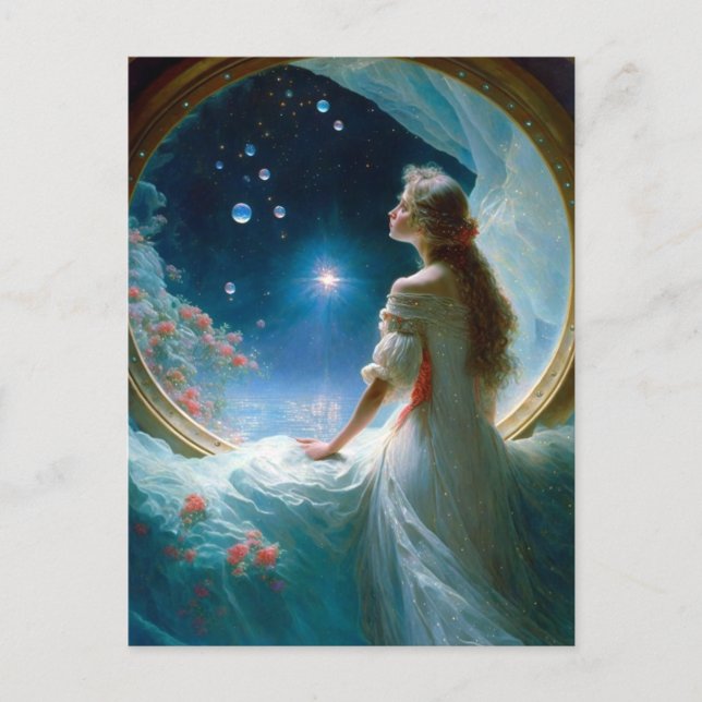 Magische Nacht Szene Fantasy Art Postkarte (Vorderseite)