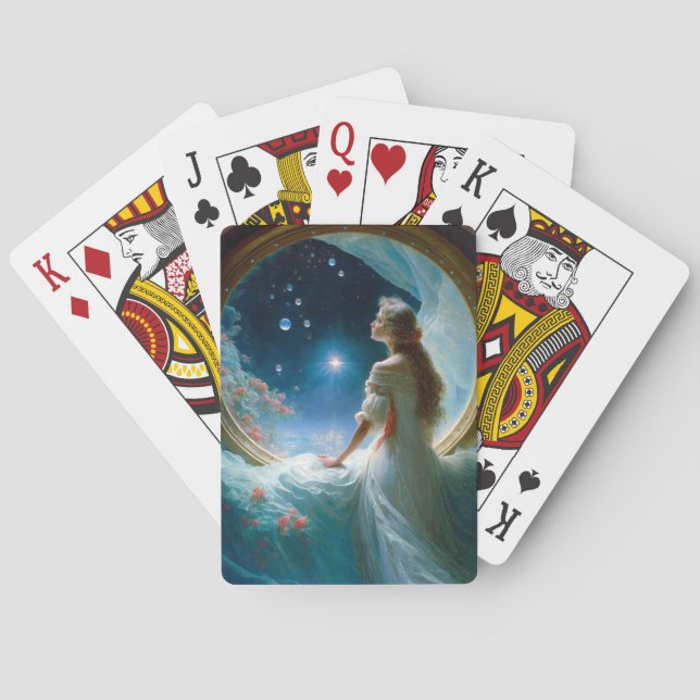 Magische Nacht Szene Fantasy Art Spielkarten (Rückseite)