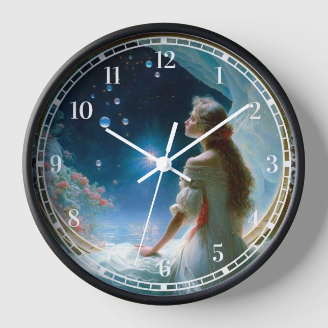 Magische Nacht Szene Fantasy Art Uhr (Vorderseite)