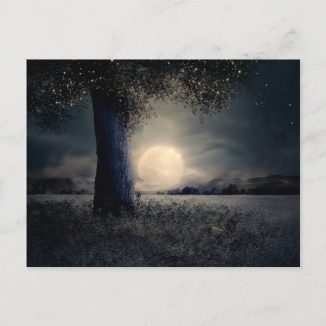 Magische Nachtmond Postkarte (Vorderseite)