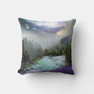 Magische Naturlandschaft mit rauschendem Wasser Kissen