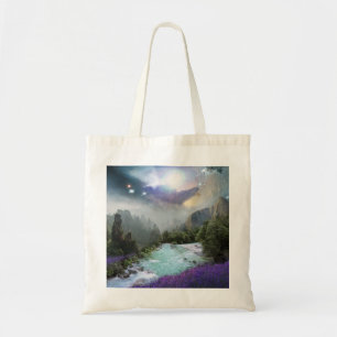 Magische Naturlandschaft mit rauschendem Wasser Tragetasche