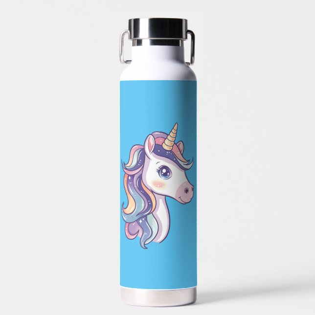 Magische Niedliche Funkelnd Pastel Unicorn Trinkflasche (Vorne)