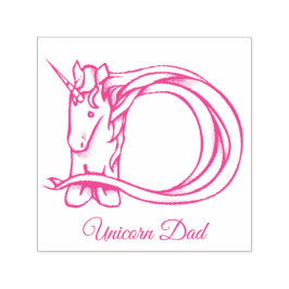 Magische Niedliche Monogramm D Einhorn-Vater oder  Permastempel