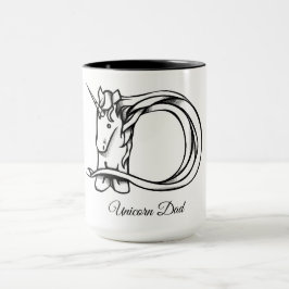 Magische Niedliche Monogramm D Einhorn-Vater oder  Tasse