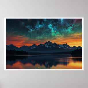 Magische Nordlicht-Landschaft Poster