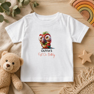 Magische Papageienkarikaturen 1. Geburtstag Baby T-shirt