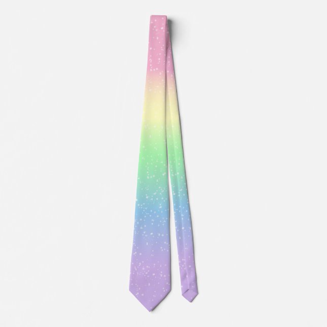 Magische Pastell-Regenbogenstars Krawatte (Vorderseite)