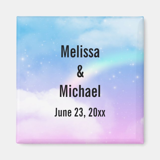 Magische Pastelwolken und eine Rainbow-Hochzeit Magnet (Vorne)