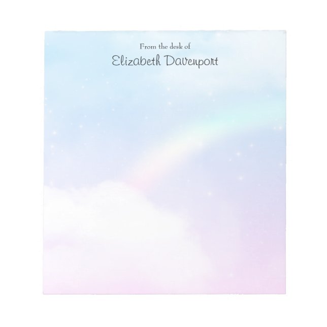 Magische Pastelwolken und Regenbogen Notizblock (Vorderseite)