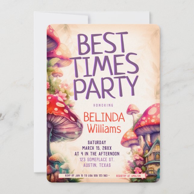 Magische Pilze Best Times Party Flyer Einladung (Vorderseite)