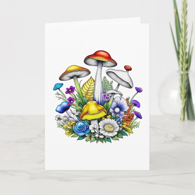 Magische Pilze | Happy Birthday Karte (Vorderseite)
